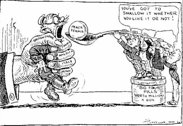 The Treaty of Versailles&nbsp;officially ends WWI