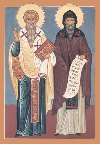 Cyril and Methodius begin mission to Slavs