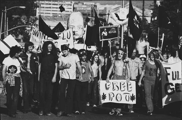 Yippies stage a protest at a Republican convention in Miami
