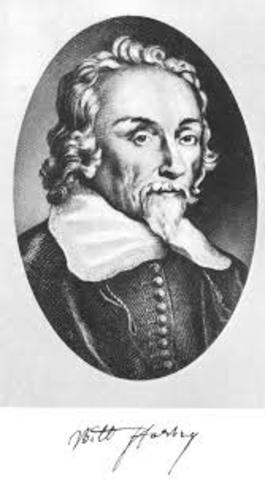 William Harvey an English doctor was the first person to properly describe the systemic circulation and properties of blood, which is pumped around the body by the heart