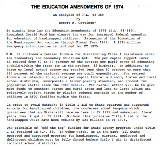 Education Amendements Act
