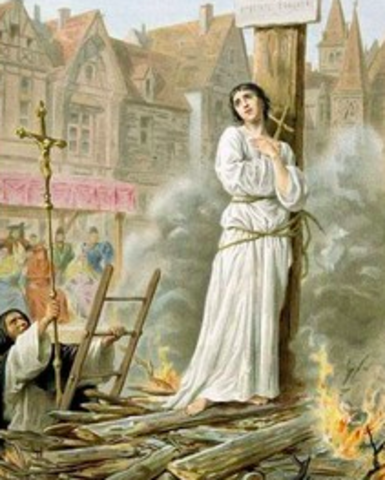 Joan of Arc burned at the stake