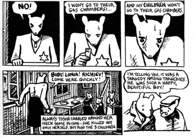 Vladek's son Richieu is killed by Anja's older sister