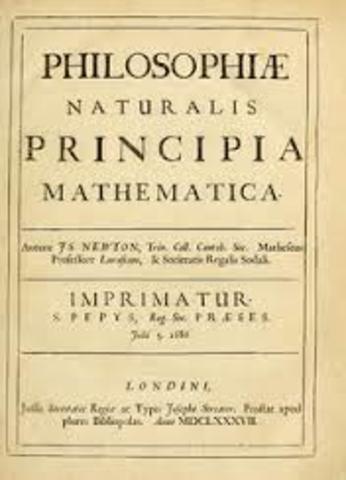 newton publica el libro de los principios de la matematica
