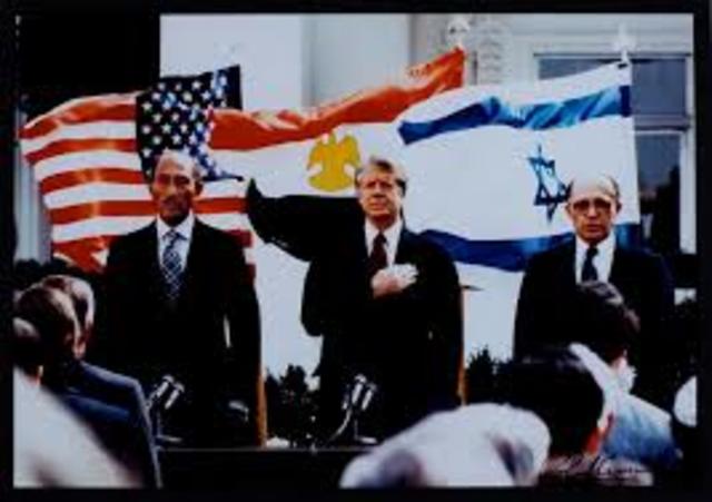 Camp David Accords was a historical document.  It was signed by Jimmy Carter, Egyptian President Anwar Sadat, and Israel's Prime Minister Menachem