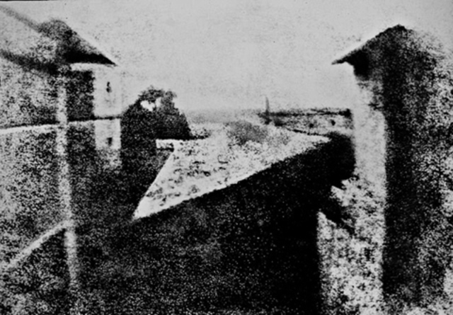 Joseph Niepce makes first photographic image with camera obscura