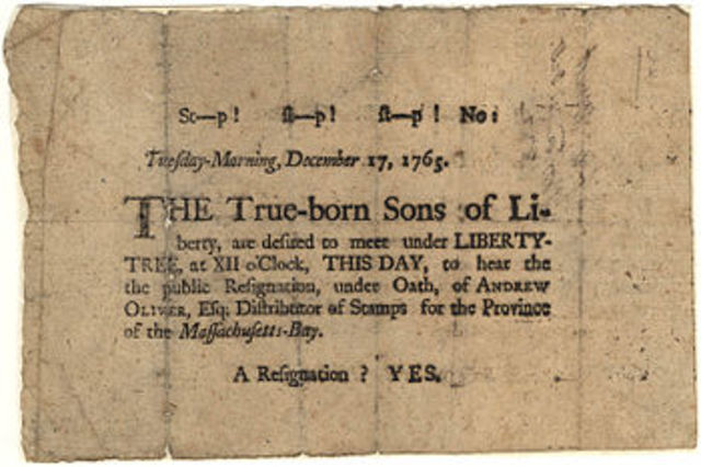 Formation of the Sons of Liberty
