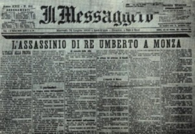 Il re Umberto I viene assassinato a Monza