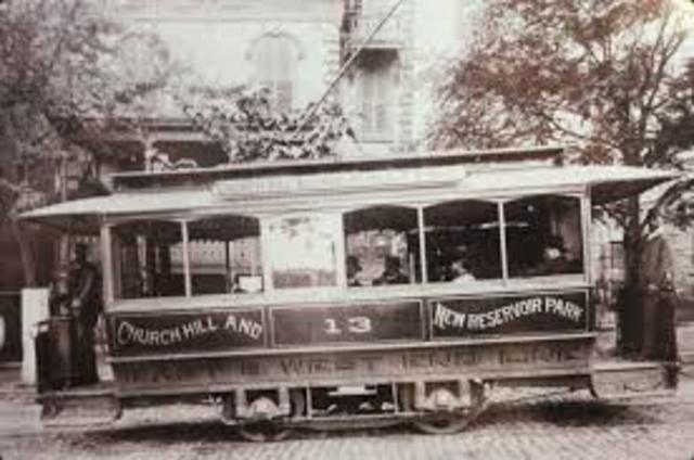 First electric trolley line