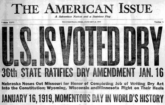 Congress Ratifies 18th Amendment