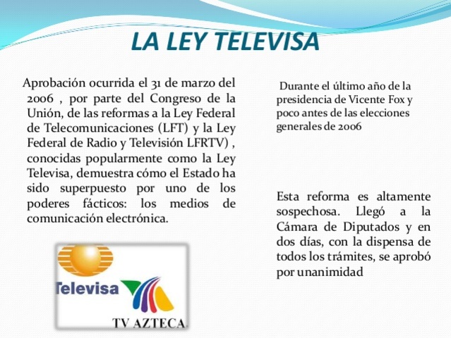 Publicación de la Ley Televisa