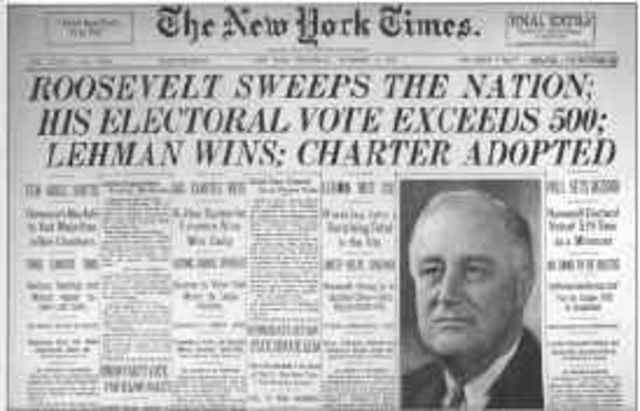 Roosevelt presidente, varo New Deal