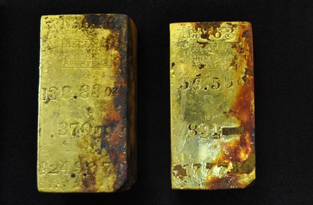 discovery of large amounts of gold and silver