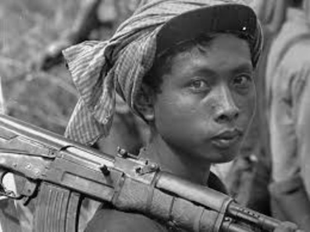 The Khmer Rouge declares independence