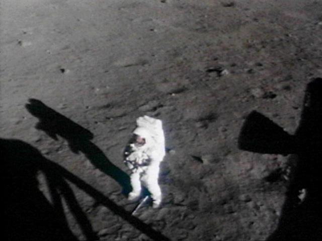 The television has covered footage on the moon