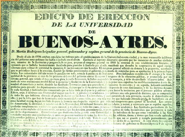 Se funda la Universidad de Bs. As