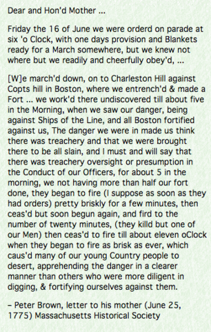 Letter to Peter Browns mother