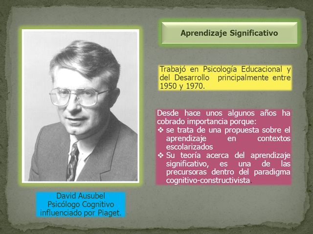 David Ausubel, “estructura cognitiva”.