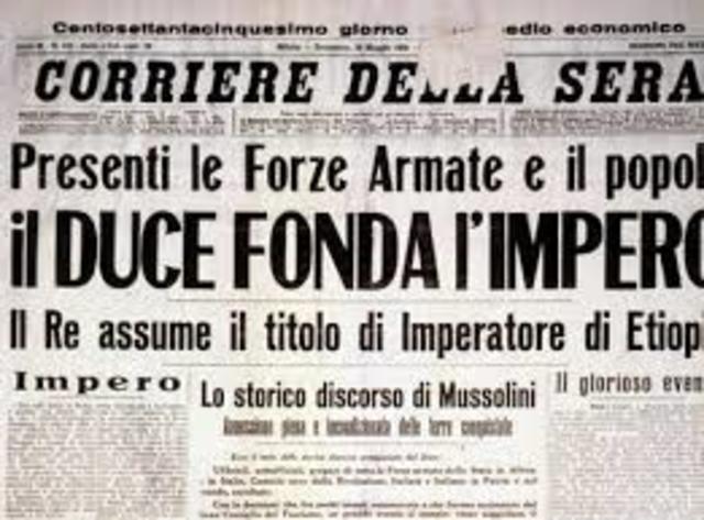 Nascita dell'Impero coloniale italiano