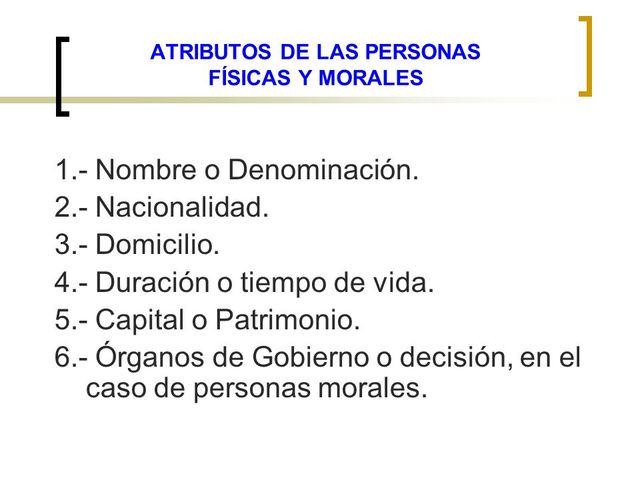 Atributos de personalidad de las personas jurídicas