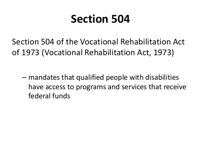 Vocational Rehabilitation Act (VRA)