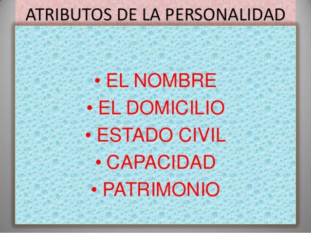 Atributos de personalidad en la persona natural