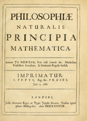 newton publica el libro los principios de las matematicas