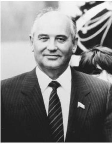 Mikhail Gorbachev becomes USSR leader to lead USSR in the Cold War