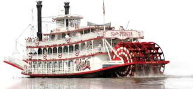 Steam driven river paddles