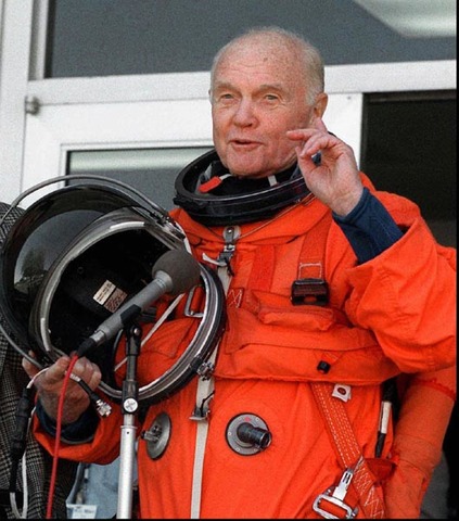 John Glenn orbits earth