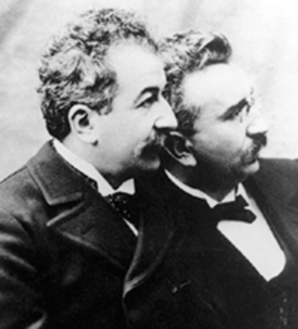 The Lumiere brothers, world’s first public film screening
