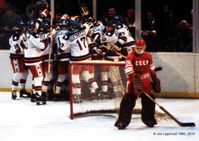 U.S. Hockey Team Defeats the Soviet Union at the XIII Winter Olymic Games