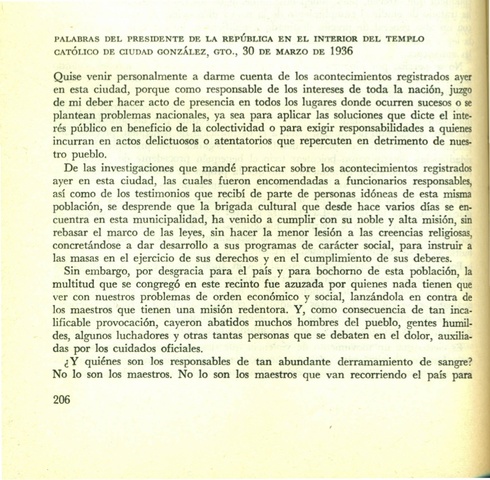 Discurso Templo catolico de Ciudad Gonzales