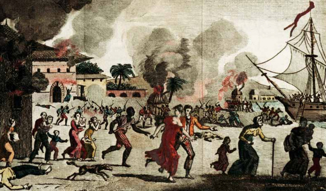 Inicio de la insurrección de esclavos negros contra sus amos