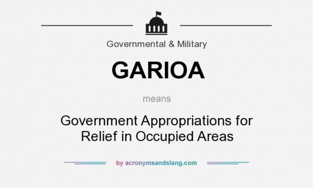 Gorverment and relief in Occupied areas
