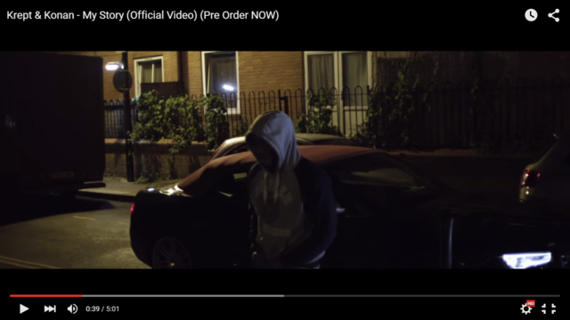 0:39secs -  outside an estate ,Konan wearing grey hoodie.