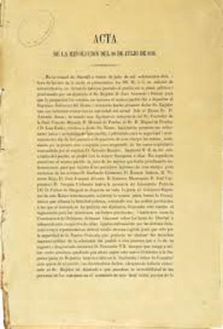 S.XIX. Año 1810 Acta de la Revolución del 20 de Julio