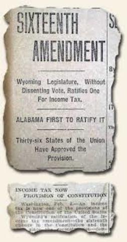 16th Amendment Adopted