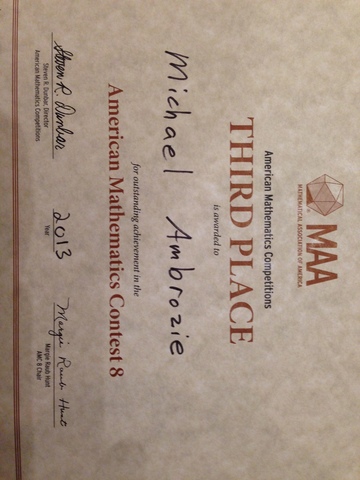 Gane El Primio De Matemaicas