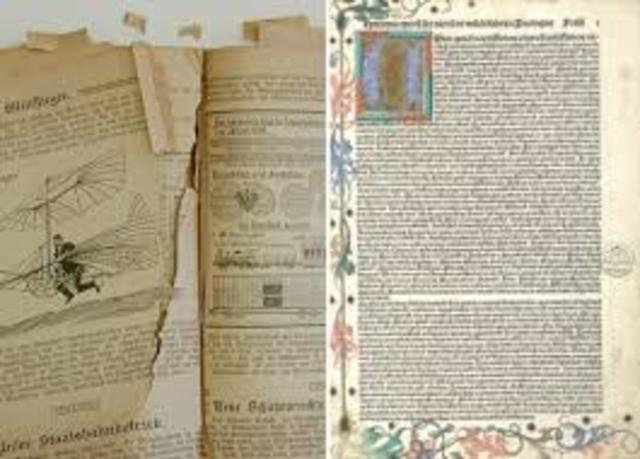 Paper is first mass-produced in Spain