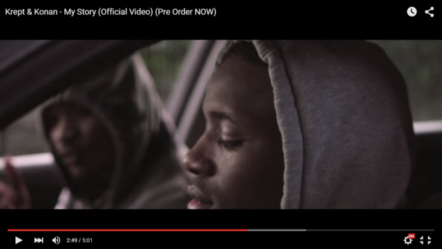 2.49mins- in car wearing grey hoods