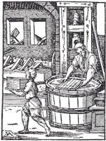 Paper is first mass-produced in Spain