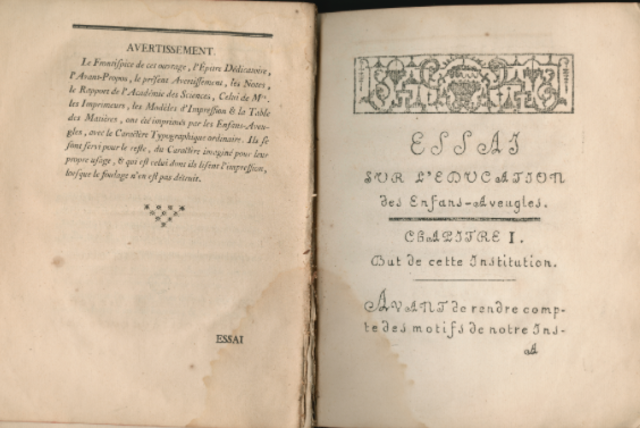 The first "school for the blind" was established in France.