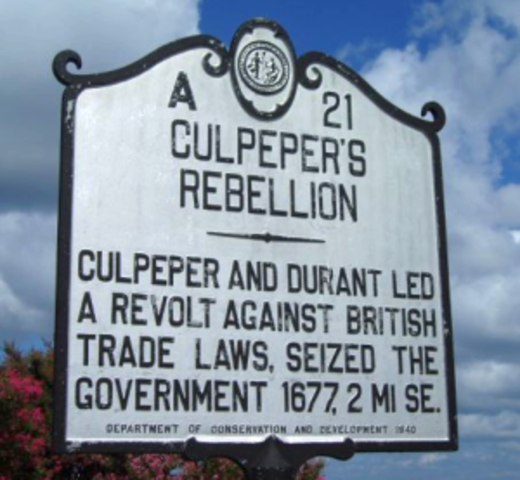 The Popular party begins Culpepper's rebellion