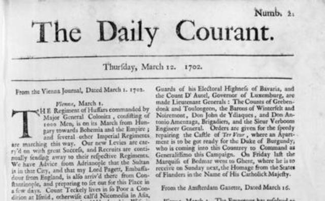 First Publication of The Daily Courant