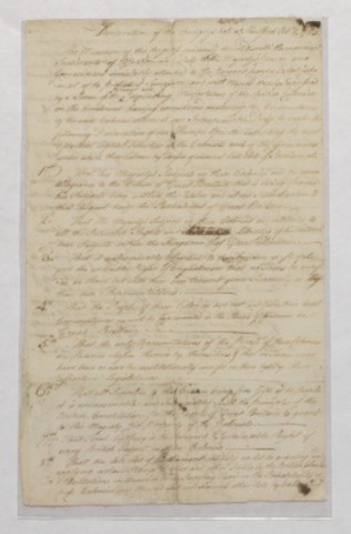 Declaration of Rights and Grievences