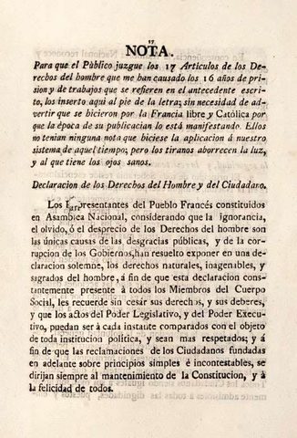 Traduccion de los Derechos del Hombre