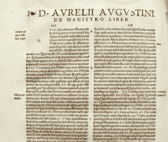 San Agustín escribió De Magistro y lo publica en el año 389 en Tagaste.