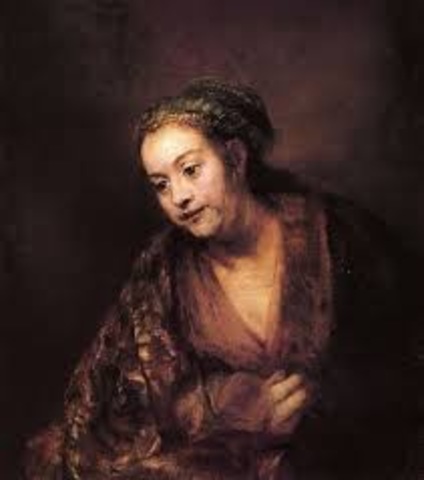 Rembrandt krijgt een dochter met zijn huishoudster Hendrikje Stoffels