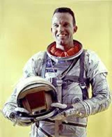 L. Gordon Cooper spends 34 hours in space.
